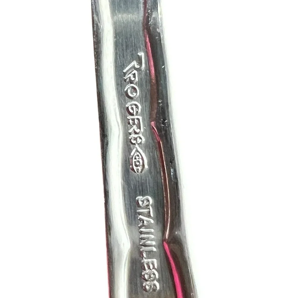 Rogers Spoon Fork‎ Stainless Swagger Pattern • 2pc Salad Serving Set
